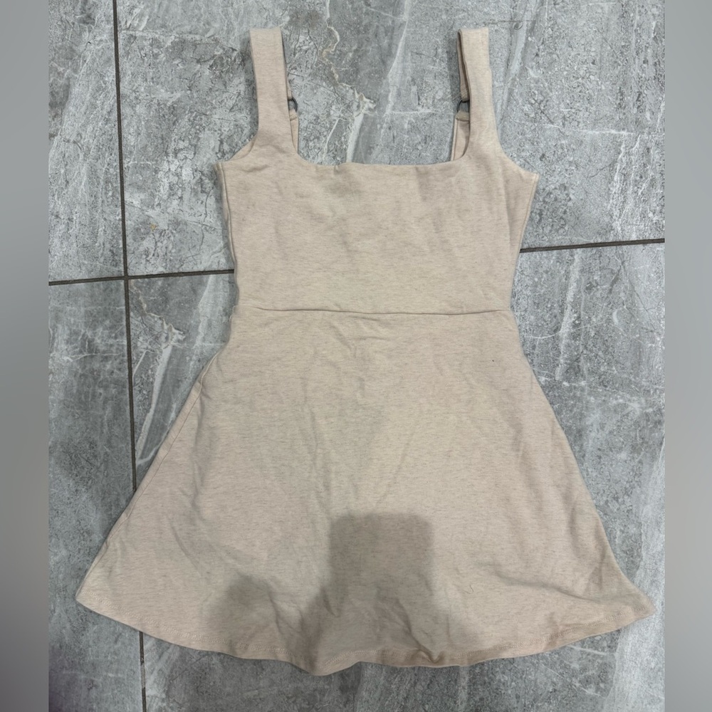 Elegant Beige Sleeveless Dress